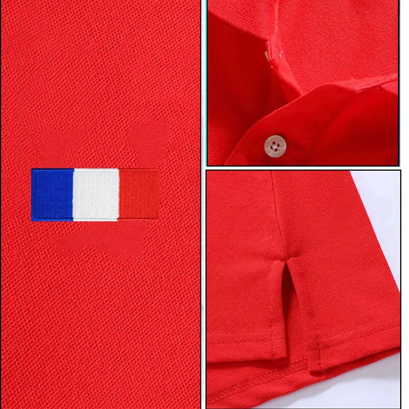 100% Cotton Sport Short-sleeved Polo Shirt Flag Logo Women's Summer Solid Color Fashion Casual Slim Lapel T-shirt Golf Tops Tee - Image 4