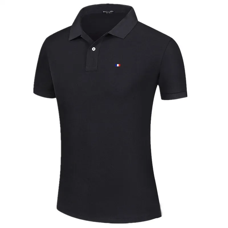 100% Cotton Sport Short-sleeved Polo Shirt Flag Logo Women's Summer Solid Color Fashion Casual Slim Lapel T-shirt Golf Tops Tee - Image 2