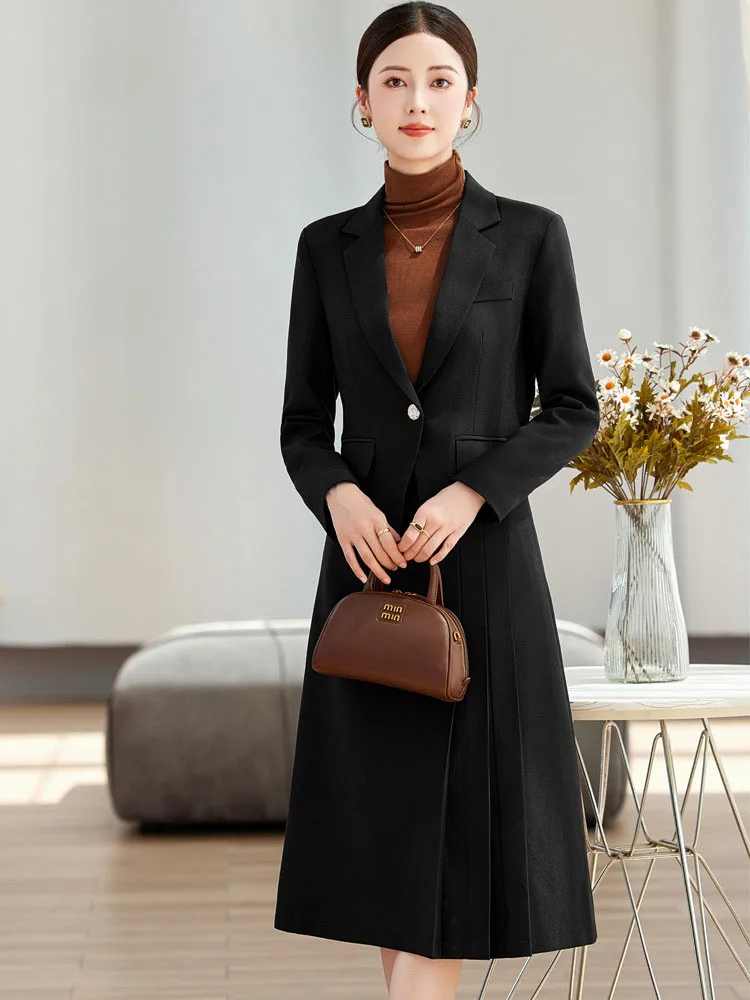 Elegant Ladies Autumn Blazer Set with Skirt Women 2 Piece Outfit 2024 Fashion Long Sleeve Jacket Suit Office Lady Dress Set - Image 6
