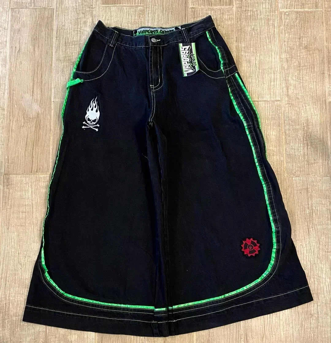 New American Trend Retro Hip-hop Embroidery Pattern Baggy Jeans For Men And Women Y2K Harajuku Gothic Wide Pants Streetwear - Image 18