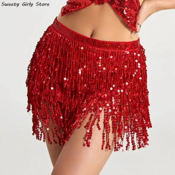 New Long Tassel Chain Belly Dance Performance Clubwear Party Skirts - Image 19