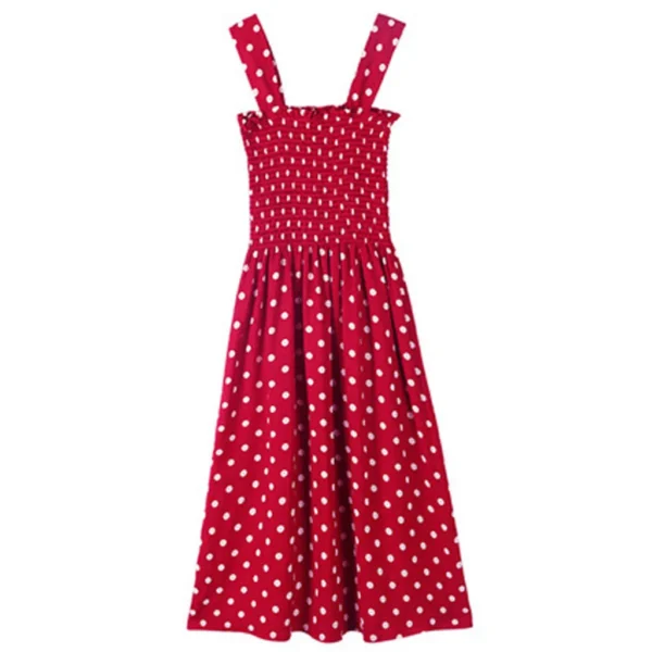 Summer Casual Loose None Sleeve Polka Dot Shoulder Sexy Dress - Image 10