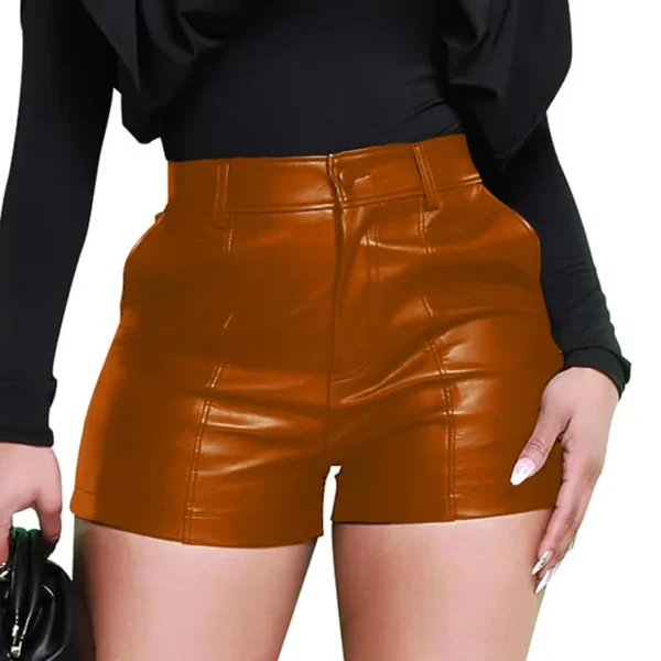 New Elegant PU Leather Fashion Tight Hip Pants for Women - Image 7