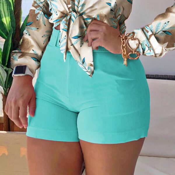New Elegant High Waist Solid Slim Chic Hot Bottoms Shorts - Image 13