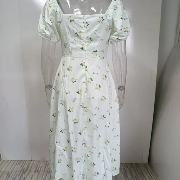 New Small Fresh Floral Slim Fit Slit European and American Light Dress Wear - Image 3