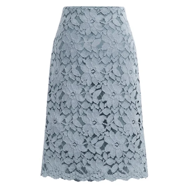 Summer Classic Knee-Length High Waist Elegant Lace Office Skirts for Women - Image 5