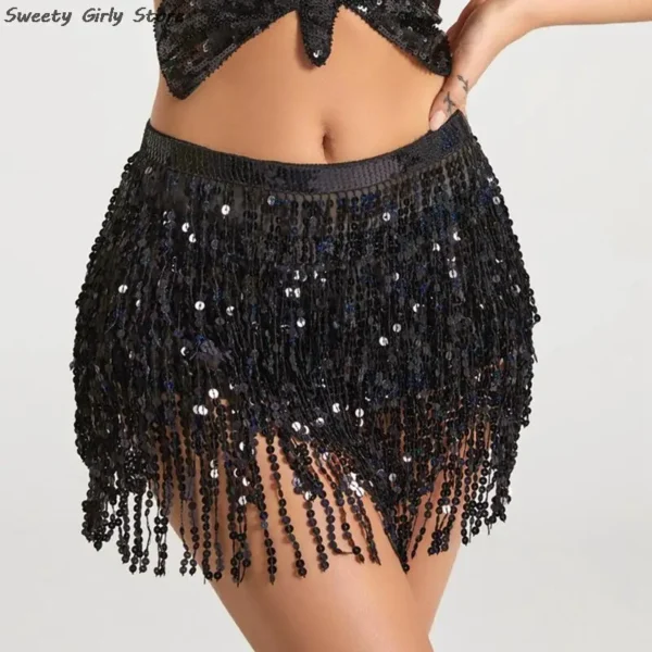 New Long Tassel Chain Belly Dance Performance Clubwear Party Skirts - Image 20