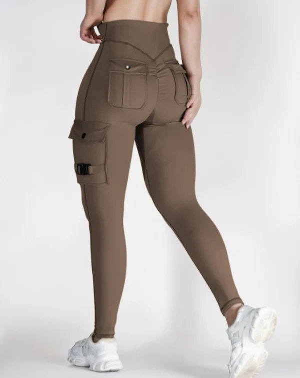 New Casual High Waist Plain Skinny Pocket Leggings Pants - Image 4