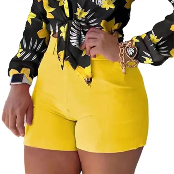 New Elegant High Waist Solid Slim Chic Hot Bottoms Shorts - Image 9