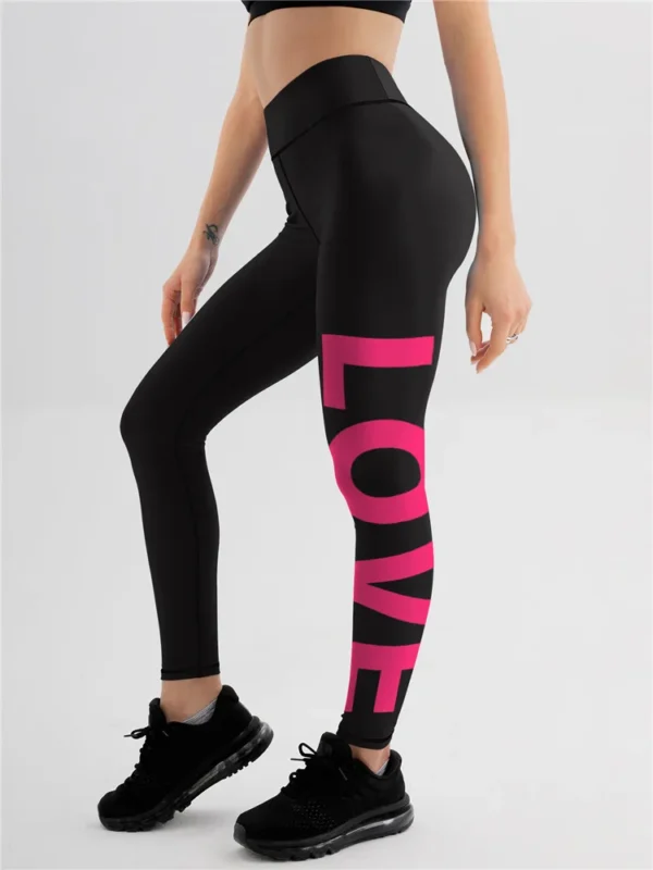 Simple Causaul Love Yoga And Fitness Printed Personalized Legging Pants Wear - Image 12