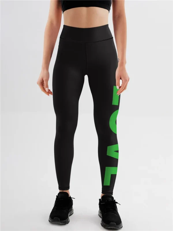 Simple Causaul Love Yoga And Fitness Printed Personalized Legging Pants Wear - Image 9
