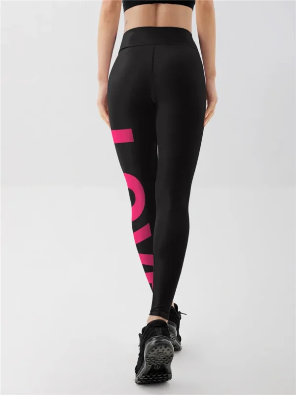 Simple Causaul Love Yoga And Fitness Printed Personalized Legging Pants Wear - Image 5