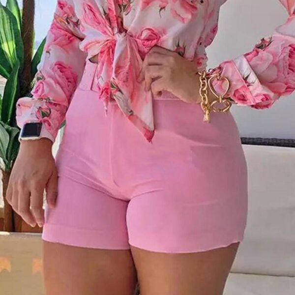 New Elegant High Waist Solid Slim Chic Hot Bottoms Shorts - Image 12