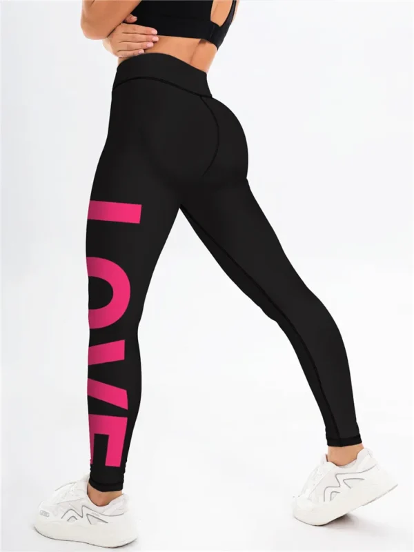 Simple Causaul Love Yoga And Fitness Printed Personalized Legging Pants Wear - Image 4