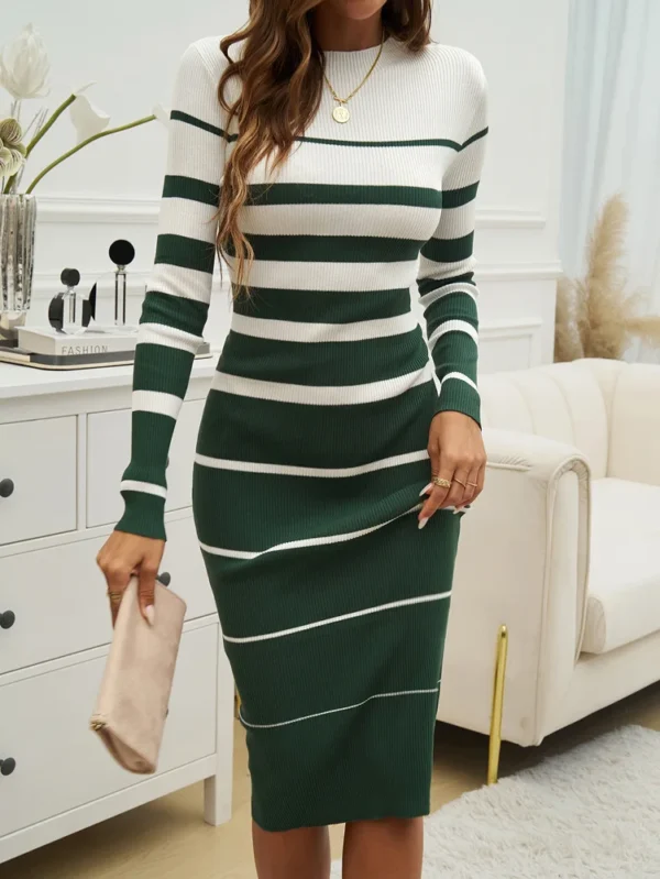 New Daily Casual Thin Long Sleeve Dress For Women - Image 19