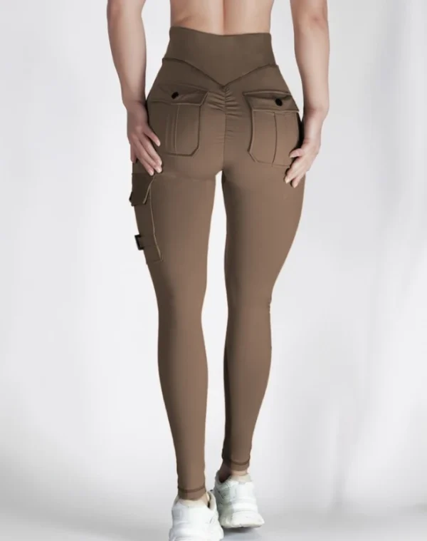 New Casual High Waist Plain Skinny Pocket Leggings Pants - Image 5