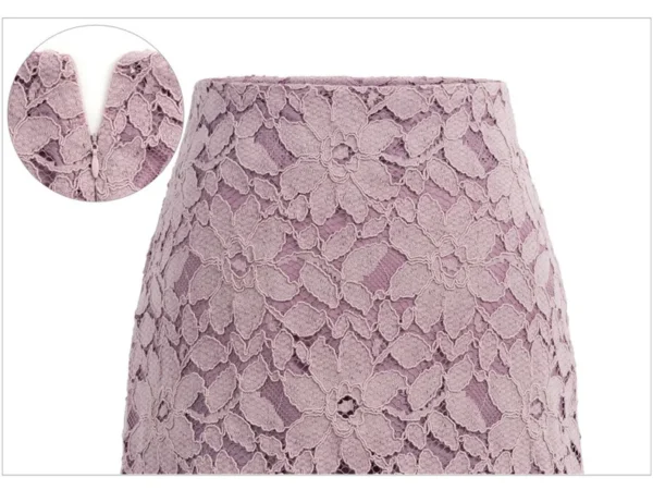 Summer Classic Knee-Length High Waist Elegant Lace Office Skirts for Women - Image 14