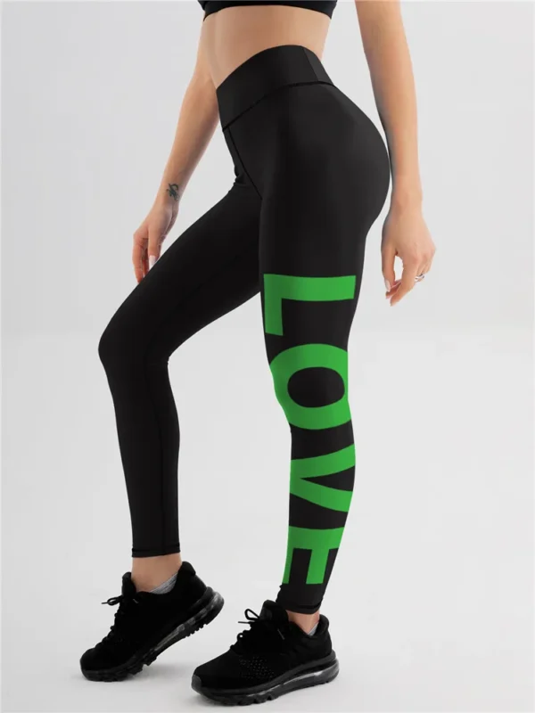 Simple Causaul Love Yoga And Fitness Printed Personalized Legging Pants Wear - Image 10