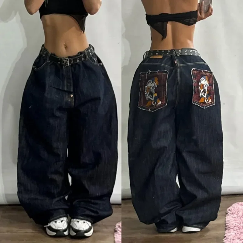 Streetwear New Fashion Oversized Print Baggy Jeans Y2K Harajuku Hip-hop Vintage Pop Gothic High Waist Wide-leg Pants Trousers - Image 2