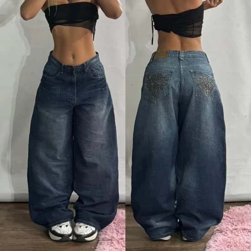 Streetwear New Fashion Oversized Print Baggy Jeans Y2K Harajuku Hip-hop Vintage Pop Gothic High Waist Wide-leg Pants Trousers - Image 9