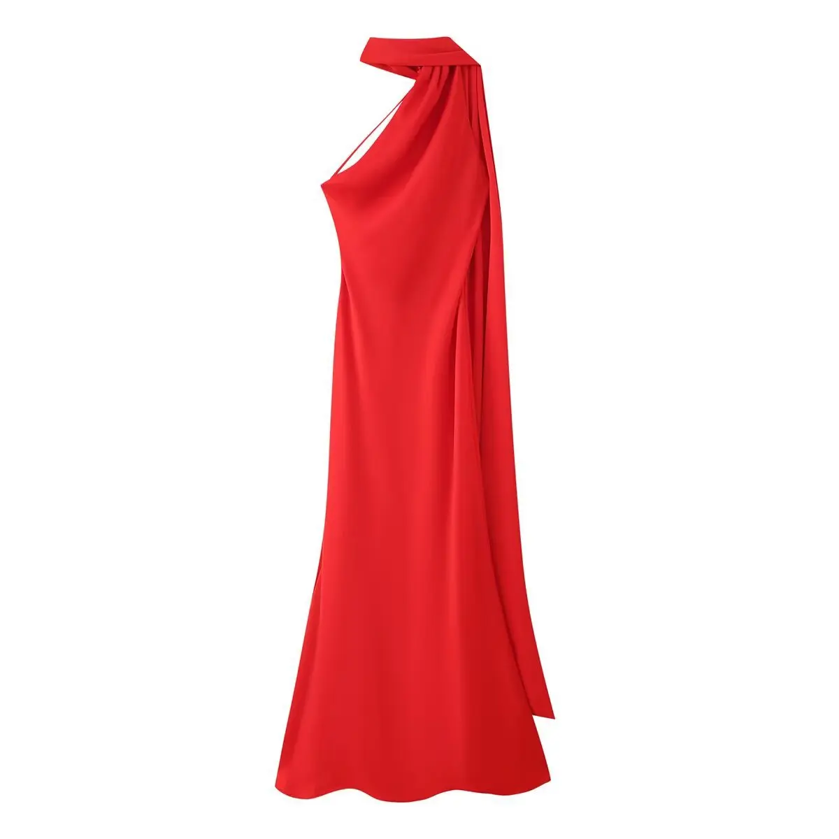 VEITCHE Elegant Women's Soft Silk Satin Long Dress Halter Backless Sleeveless Maxi Dresses Summer Lady Long Ribbon Party Gowns - Image 9