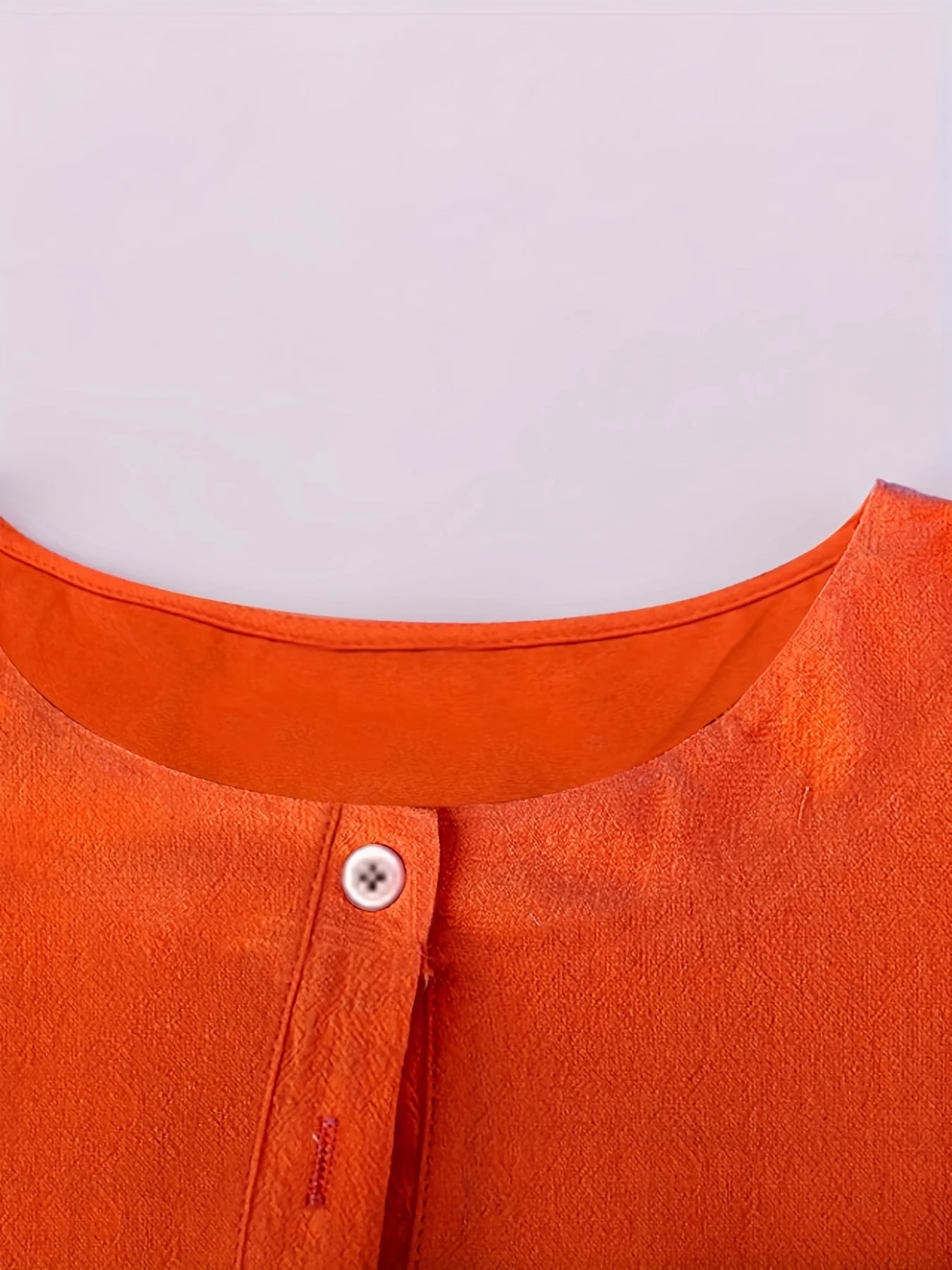 Plus size women's spring & summer round tie buttons polyester fiber urban beauty intellectual elegant solid color fashion dress。 - Image 2