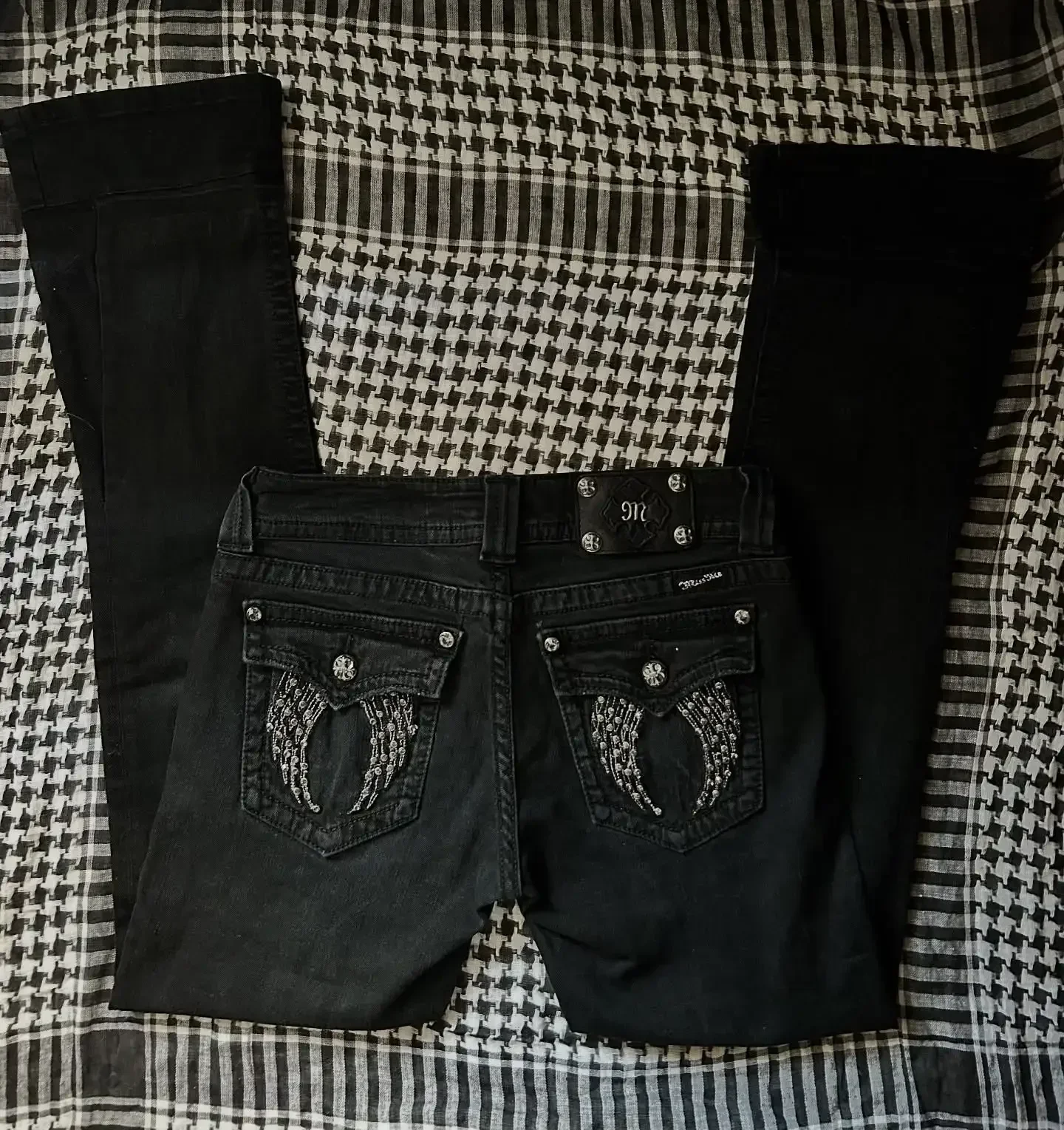 American Pocket Embroidered Sequin Jeans Harajuku Retro Blue Loose Jeans New Fashionable High Waisted Slim Fit Flared Pants - Image 11