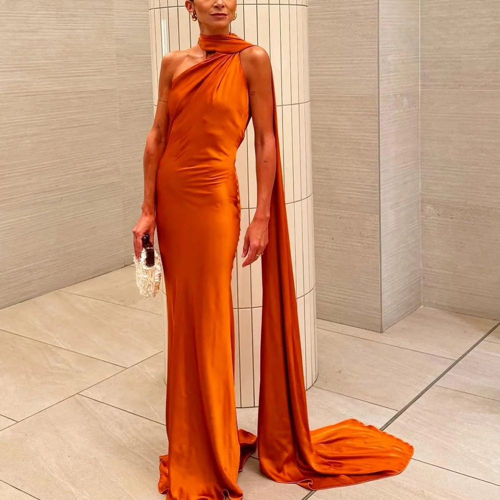 VEITCHE Elegant Women's Soft Silk Satin Long Dress Halter Backless Sleeveless Maxi Dresses Summer Lady Long Ribbon Party Gowns - Image 2